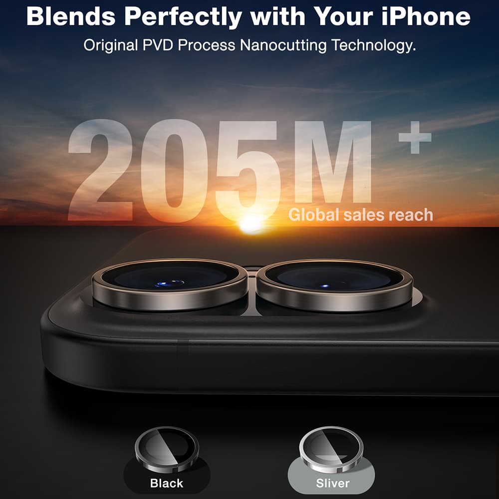 Torras Lensguard ochrana kamery iPhone 16 iPhone 16 Plus titanově šedá - náhled 4