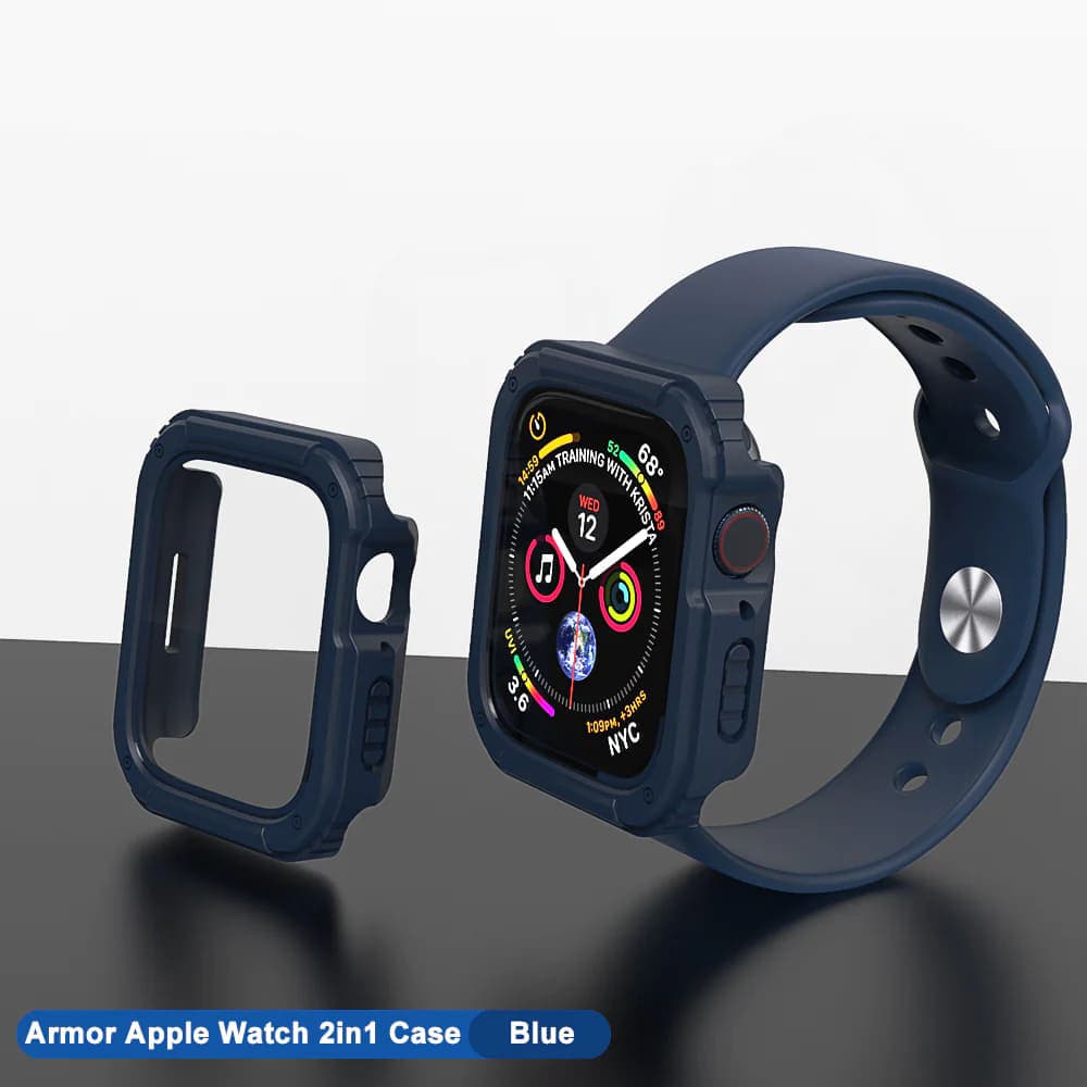 Lito Pouzdro s ochranou displeje 360 Apple Watch 1 2 3 38mm Blue - náhled 4