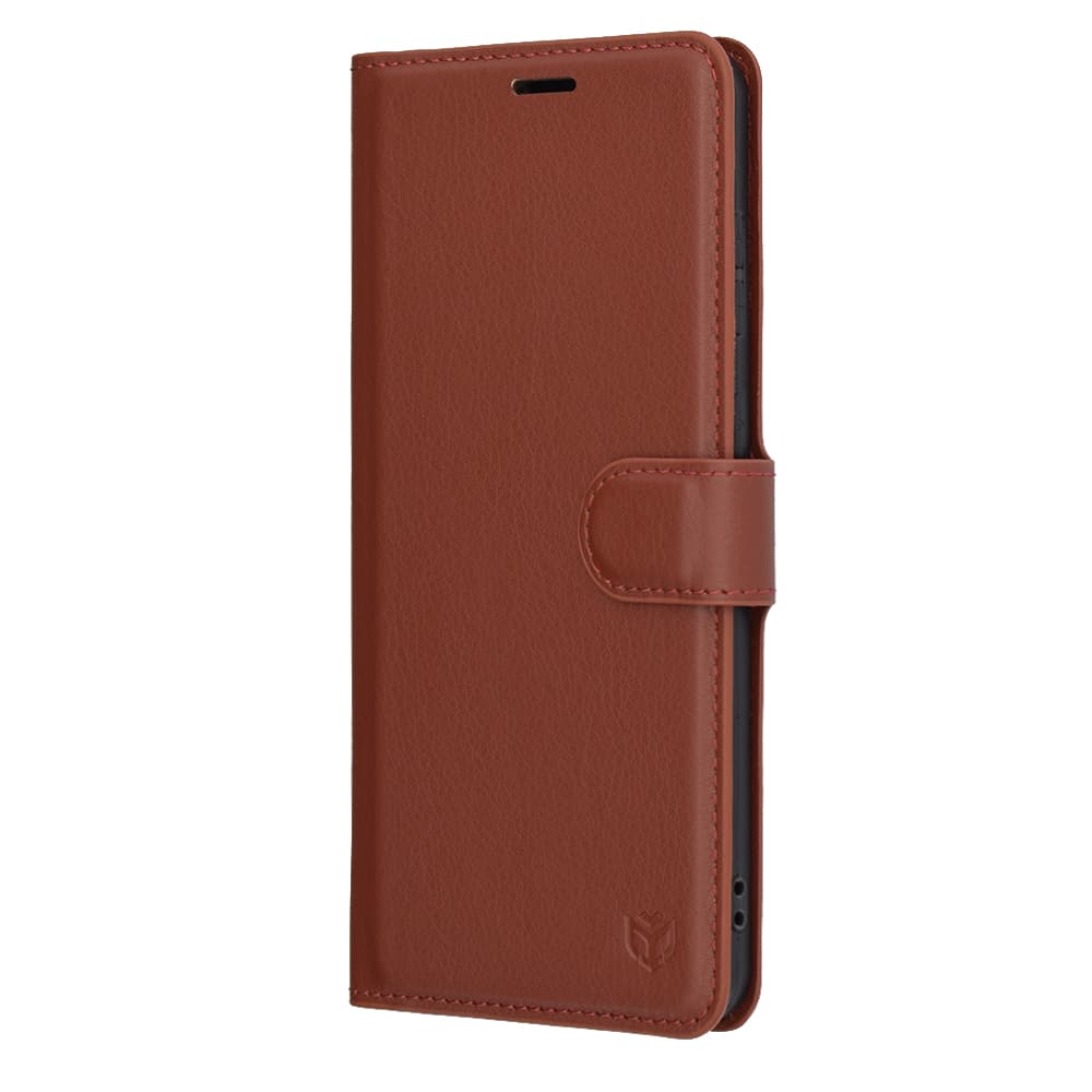 Kožené pouzdro Techsuit pro Samsung Galaxy S25 Edge hnědé - náhled 4