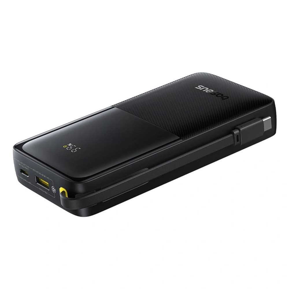 Baseus Power Bank Bipow 2 s vestavěným USB-C kabelem 20000mAh 20W černá - náhled 4