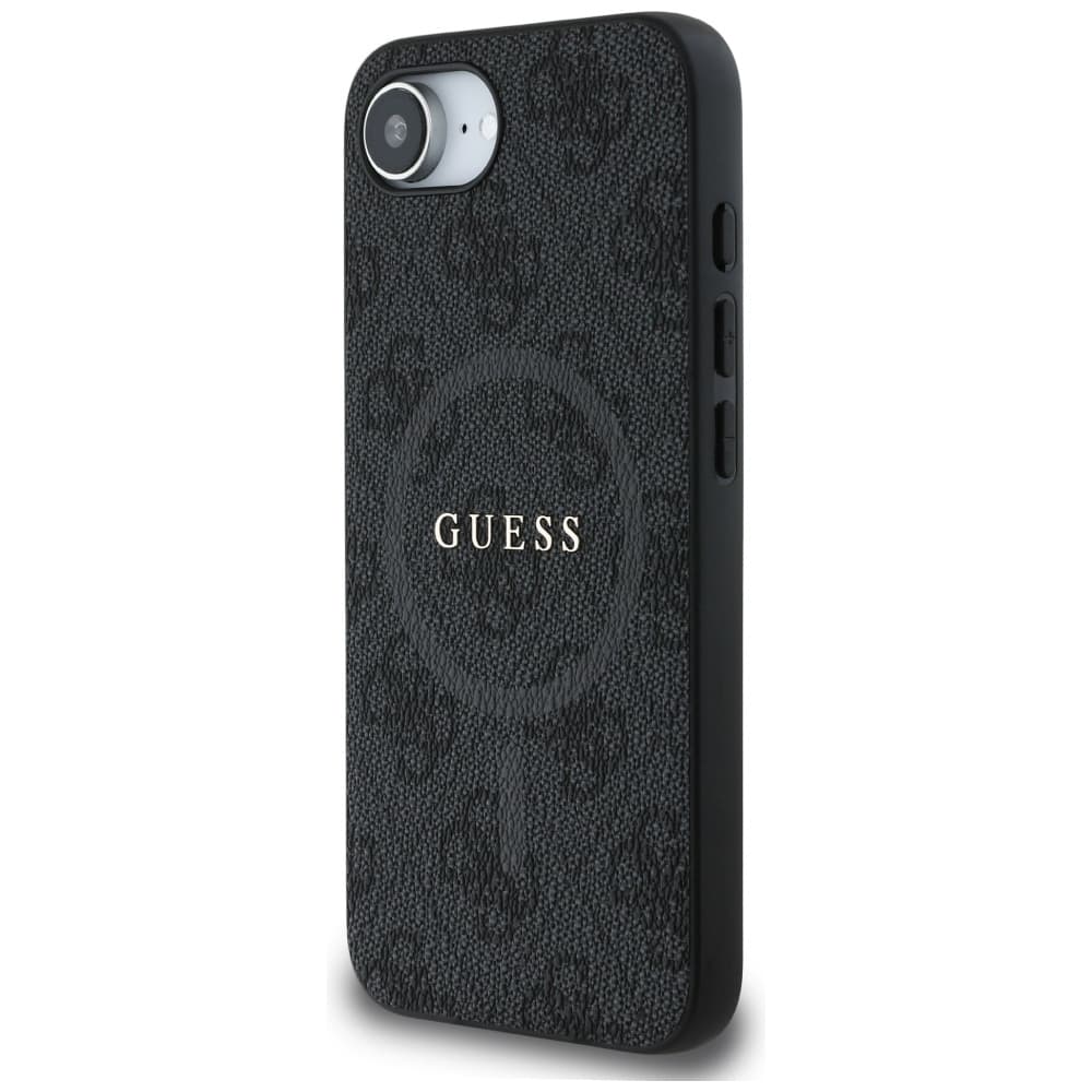 Guess 4G Ring Classic Logo MagSafe iPhone 16e Černý - náhled 4