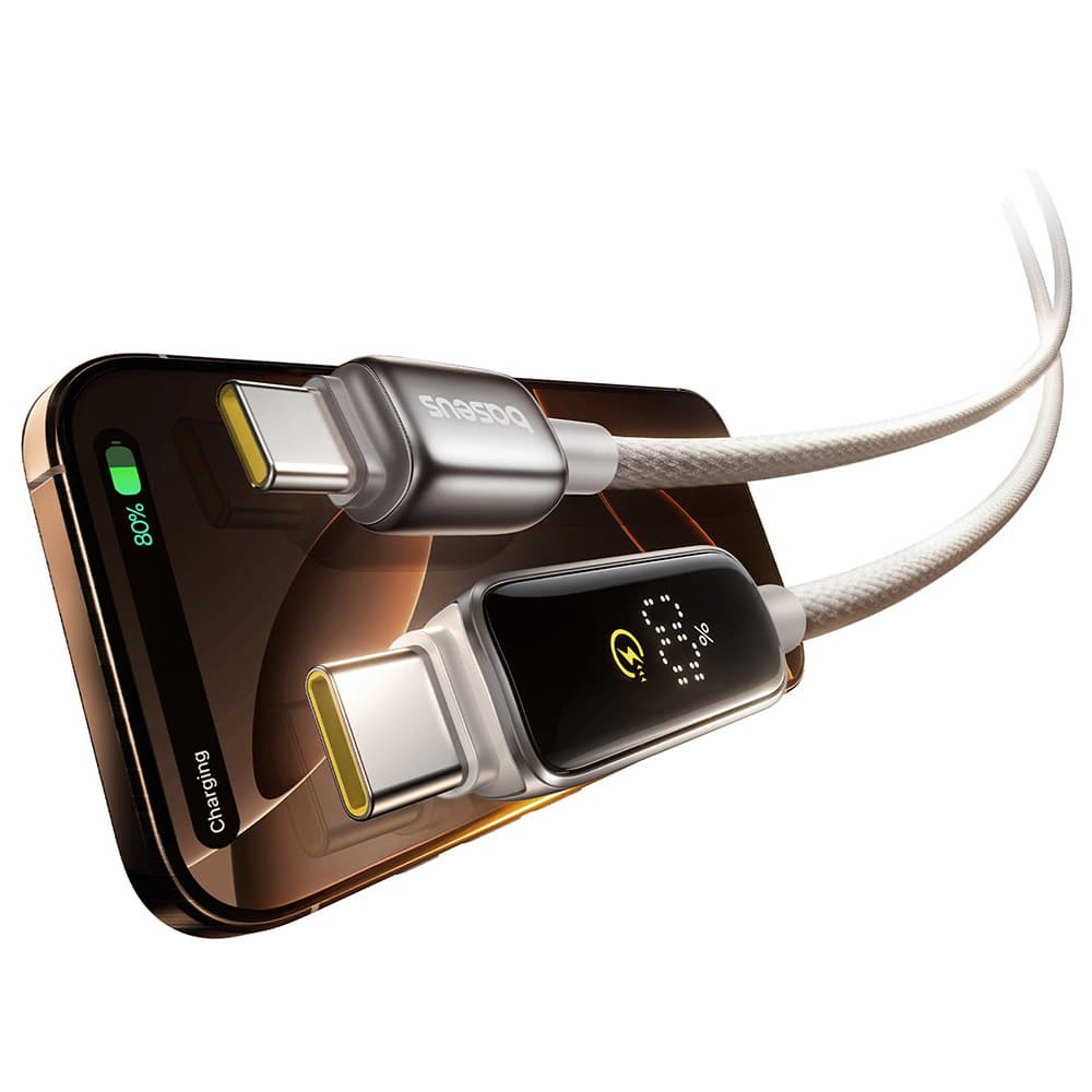 Baseus Data Cable Vipow Type-C Rychlé Nabíjení Displej Režim Spánku 100W 1m Galaxy Přírodní Titan - náhled 4