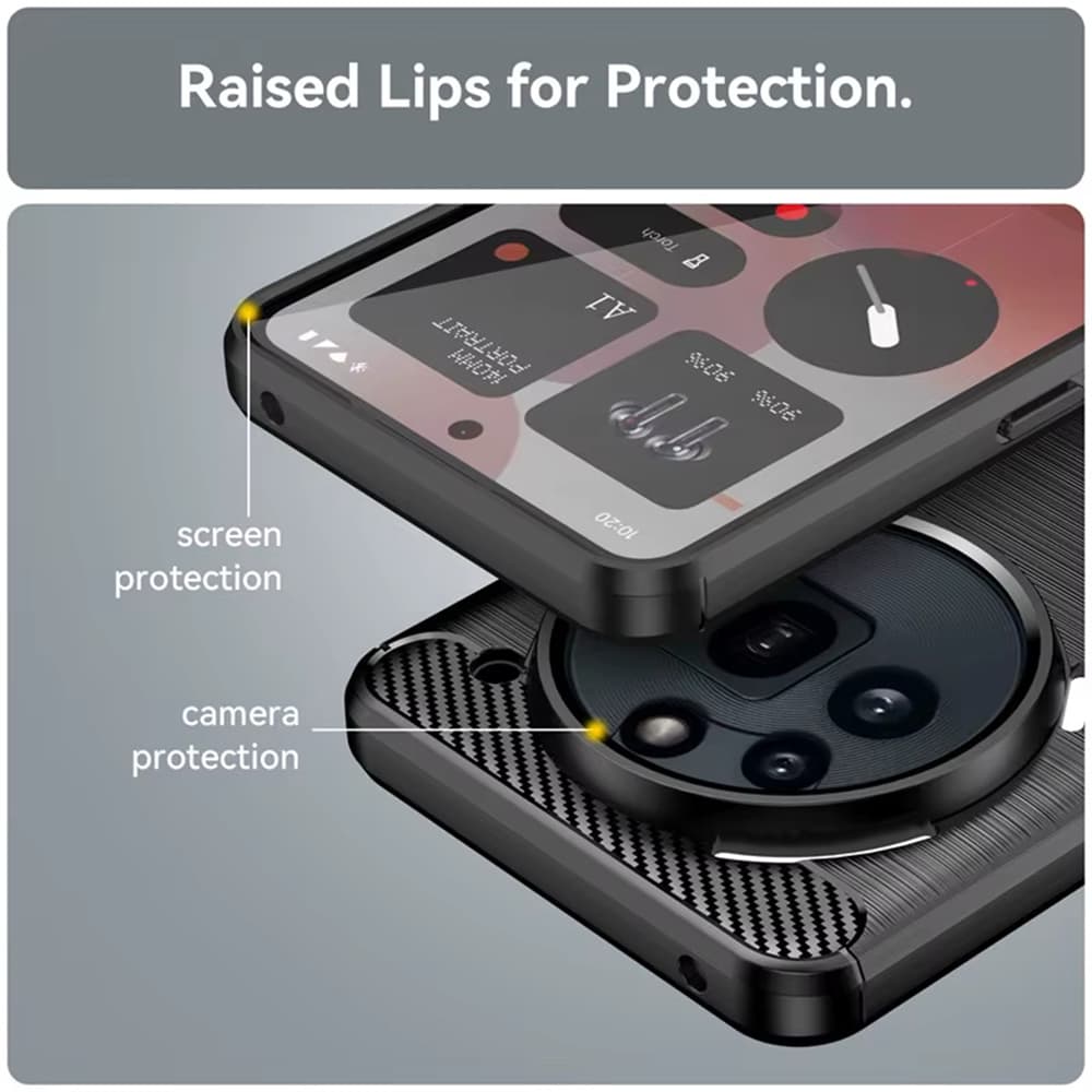 Techsuit Carbon Silicone pouzdro Nothing Phone (3a) Pro černé - náhled 4