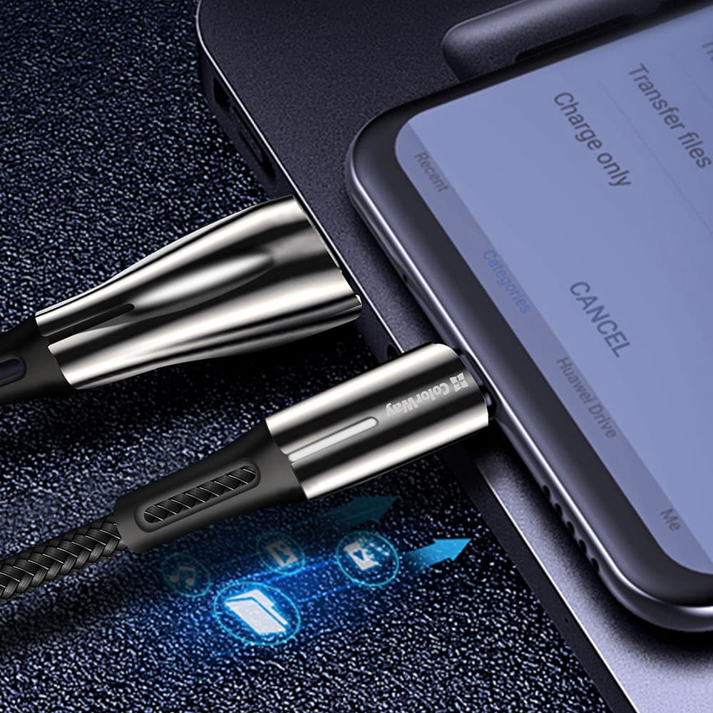 ColorWay Data Cable USB na Type-C Rychlé Nabíjení 1m Černá - náhled 4