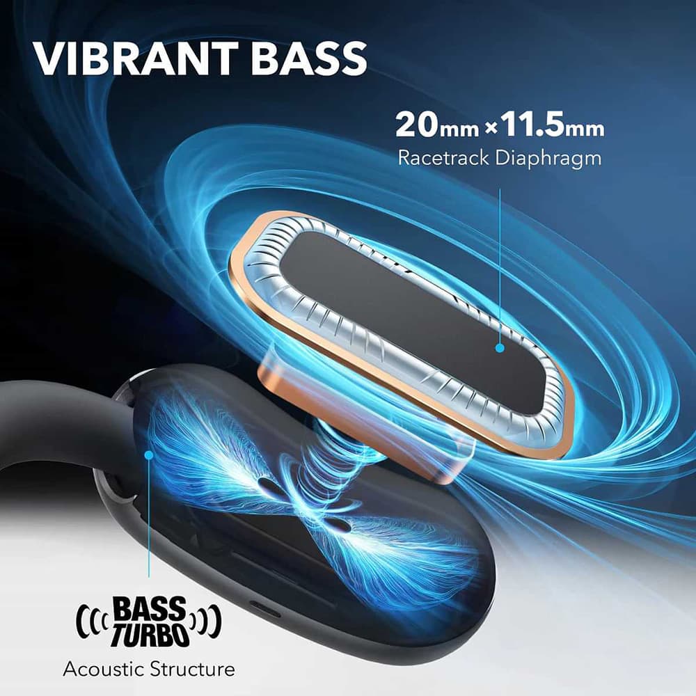 Anker bezdrátová sluchátka SoundCore AeroFit 2 pro sport s mikrofonem modrá - náhled 4