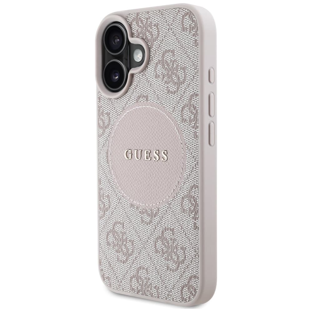 Guess 4G Circle Classic Logo MagSafe iPhone 16 Růžová - náhled 4