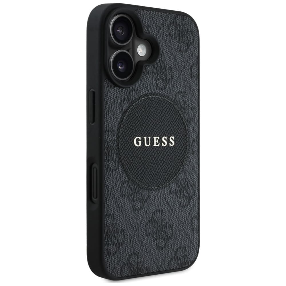 Guess 4G Circle Classic Logo MagSafe iPhone 16 Černá - náhled 4