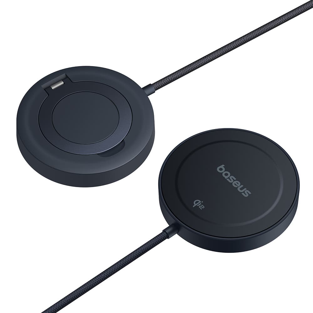 Baseus Magnetic Wireless Charger Simple Mini4 s držákem USB-C Qi2 15W 1m kosmická černá - náhled 4