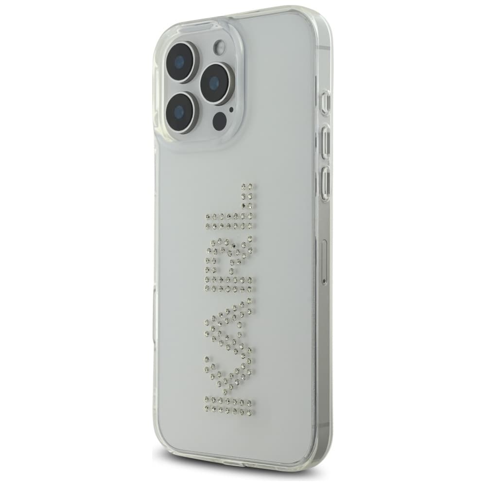 Karl Lagerfeld IML Rhinestones iPhone 16 Pro průhledné logo - náhled 4