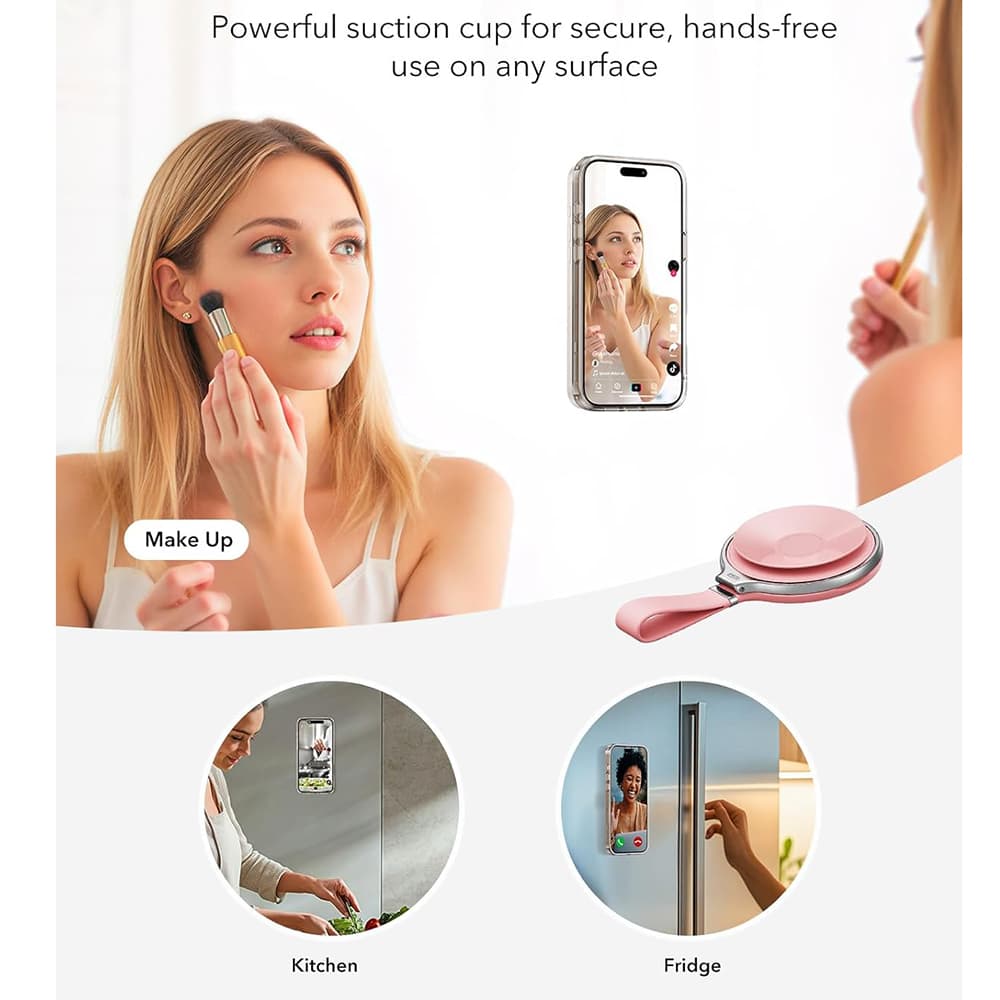 ESR Suction Phone Mount HaloLock Držák na telefon na zrcadlo růžový - náhled 4