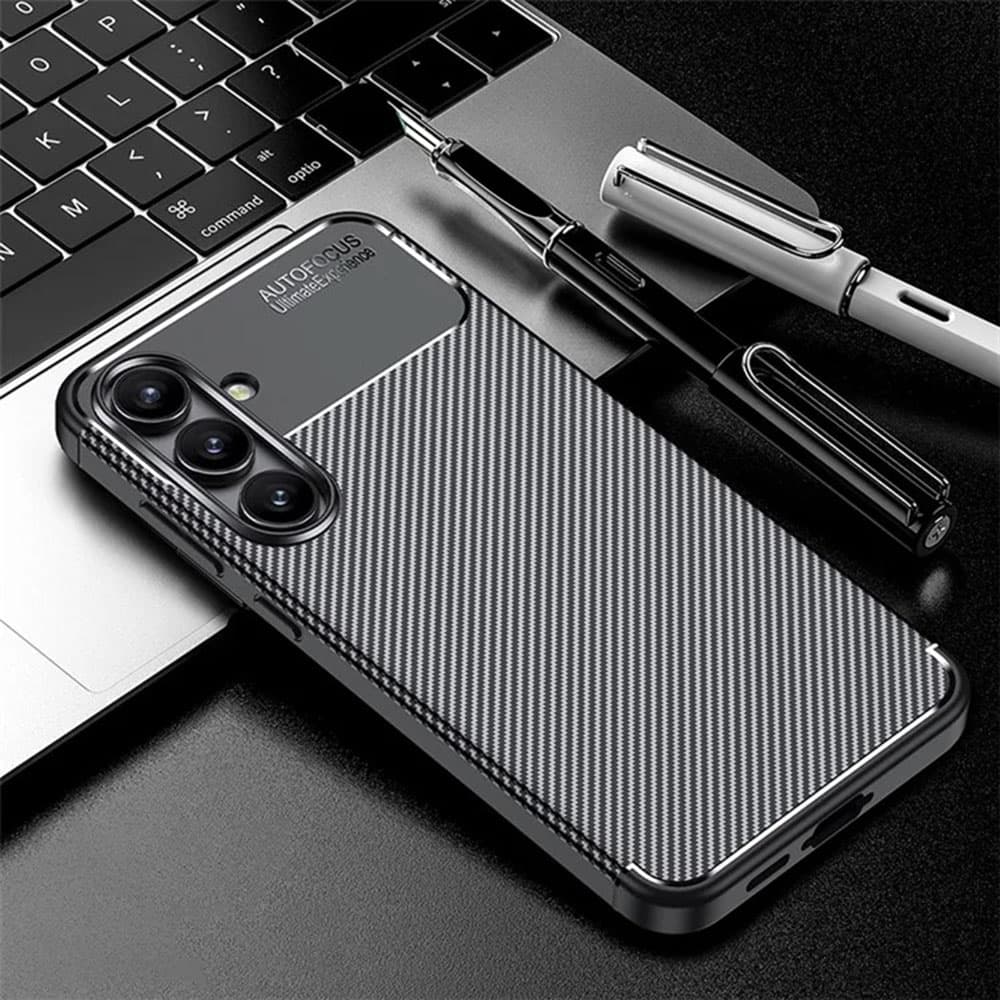 Techsuit CarbonFiber kryt Samsung Galaxy S24 FE černý - náhled 4