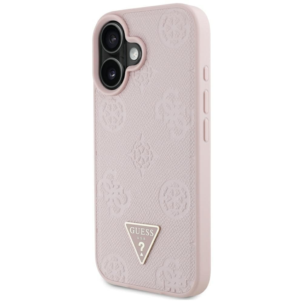 Guess Peony Grained Hot Stamp Triangle MagSafe iPhone 16 růžová - náhled 4