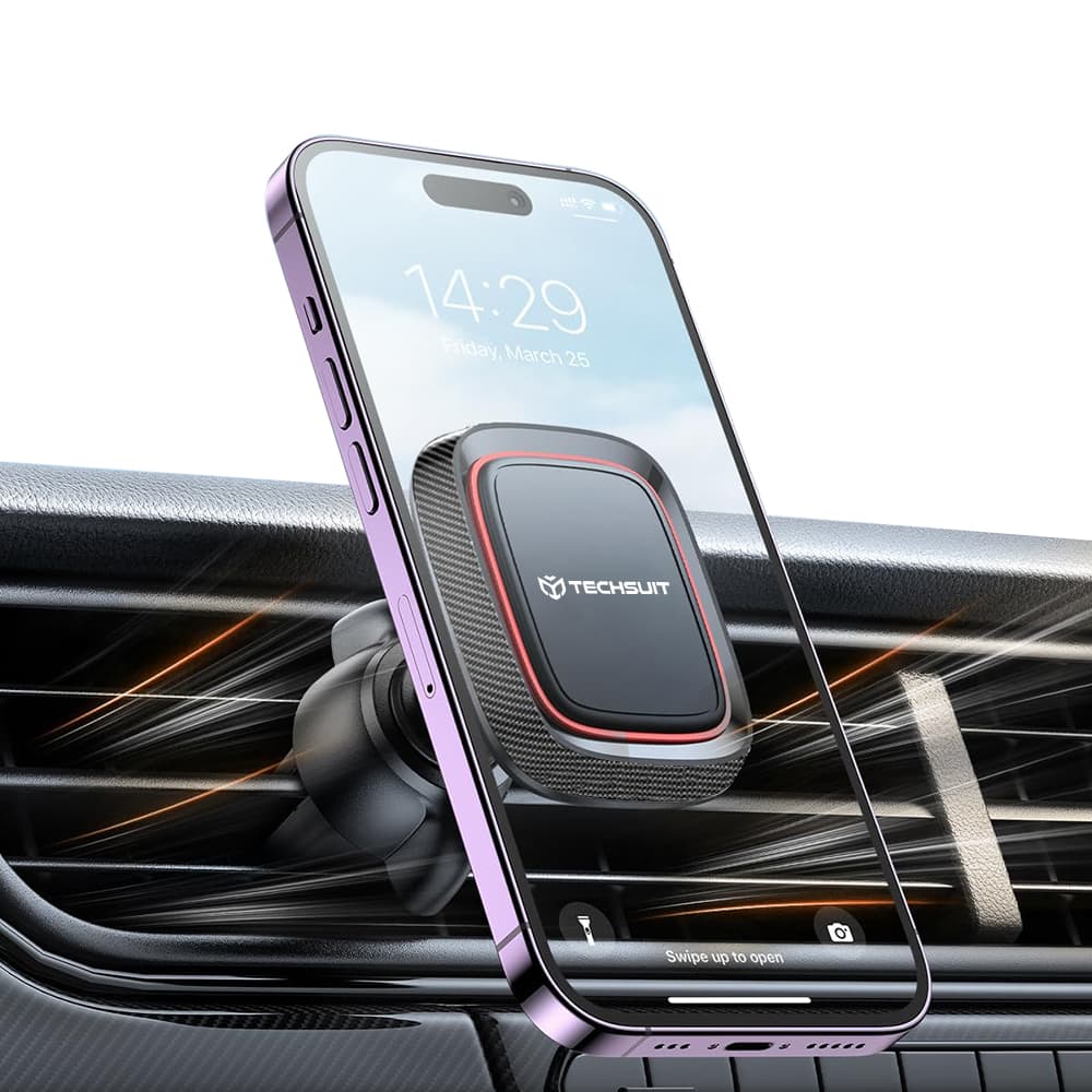 Techsuit Car Holder MagGrip (S4) černý červený pro větrací otvor - náhled 4