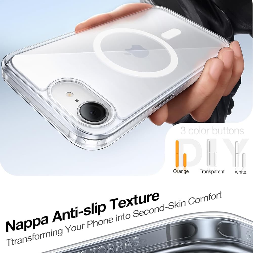 Torras Guardian Magnetic Series iPhone 16e průhledný obal - náhled 4