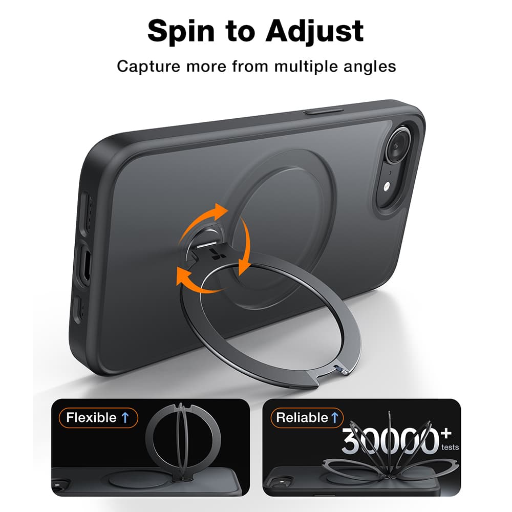 Torras Ostand Spin MagSafe Series iPhone 16e černý - náhled 4