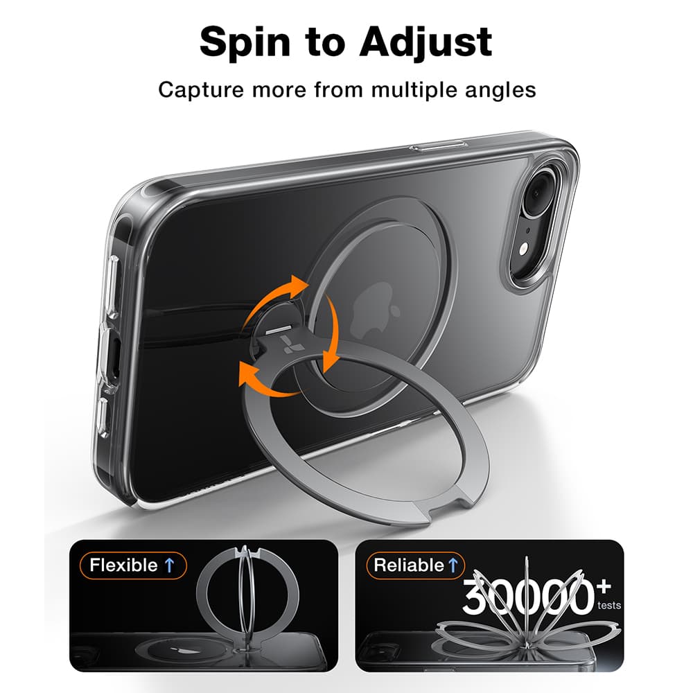 Torras Ostand Spin MagSafe Series iPhone 16e průhledný - náhled 4