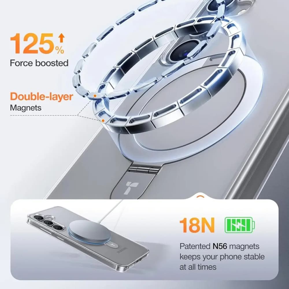 Torras Ostand MagSafe Series Samsung Galaxy S25 Plus průhledný - náhled 4