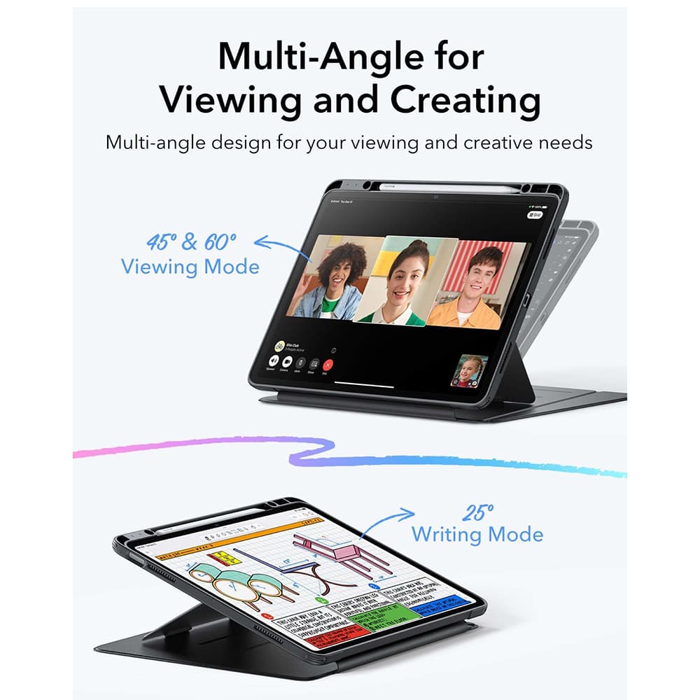 Pouzdro ESR Flip Hybrid s držákem na tužku iPad Air 13 (2024/2025) černé - náhled 4