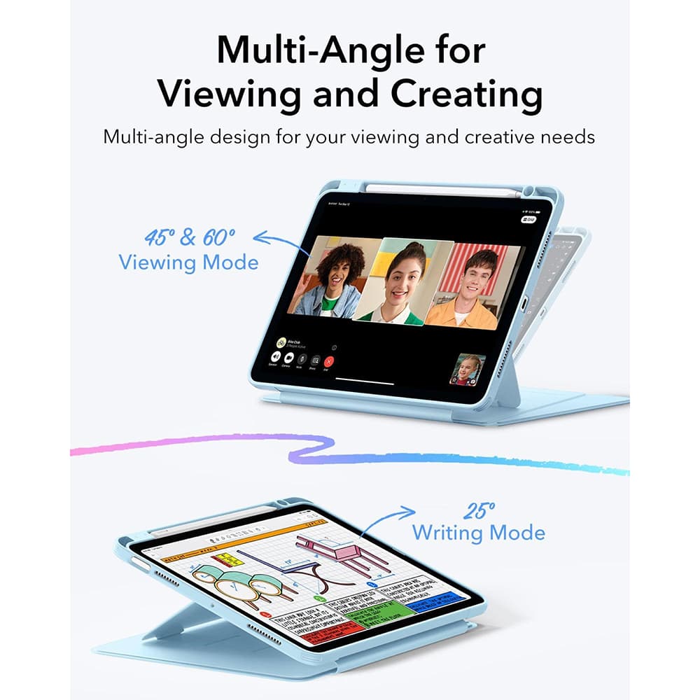 ESR - Flip Hybrid (s držákem na tužku) - iPad Air 4 (2020) / Air 5 (2022) / Air 11 (2024) / Air 11 (2025) - Sky Blue - náhled 4
