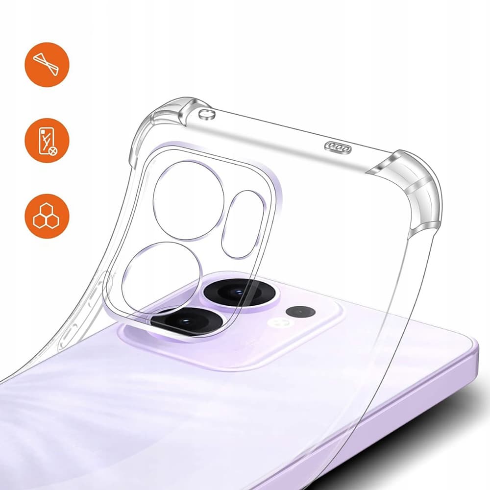 Techsuit nárazuvzdorný čirý silikon pro Oppo Reno13 F 4G 5G FS 5G čirý - náhled 4