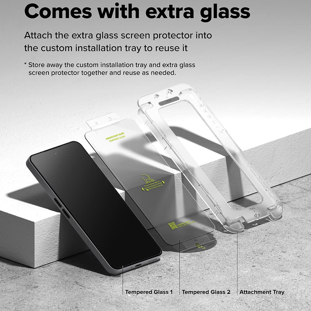 Ringke Easy Slide tvrzené sklo (2 ks) Nothing Phone (3a)/(3a) Pro čiré - náhled 4