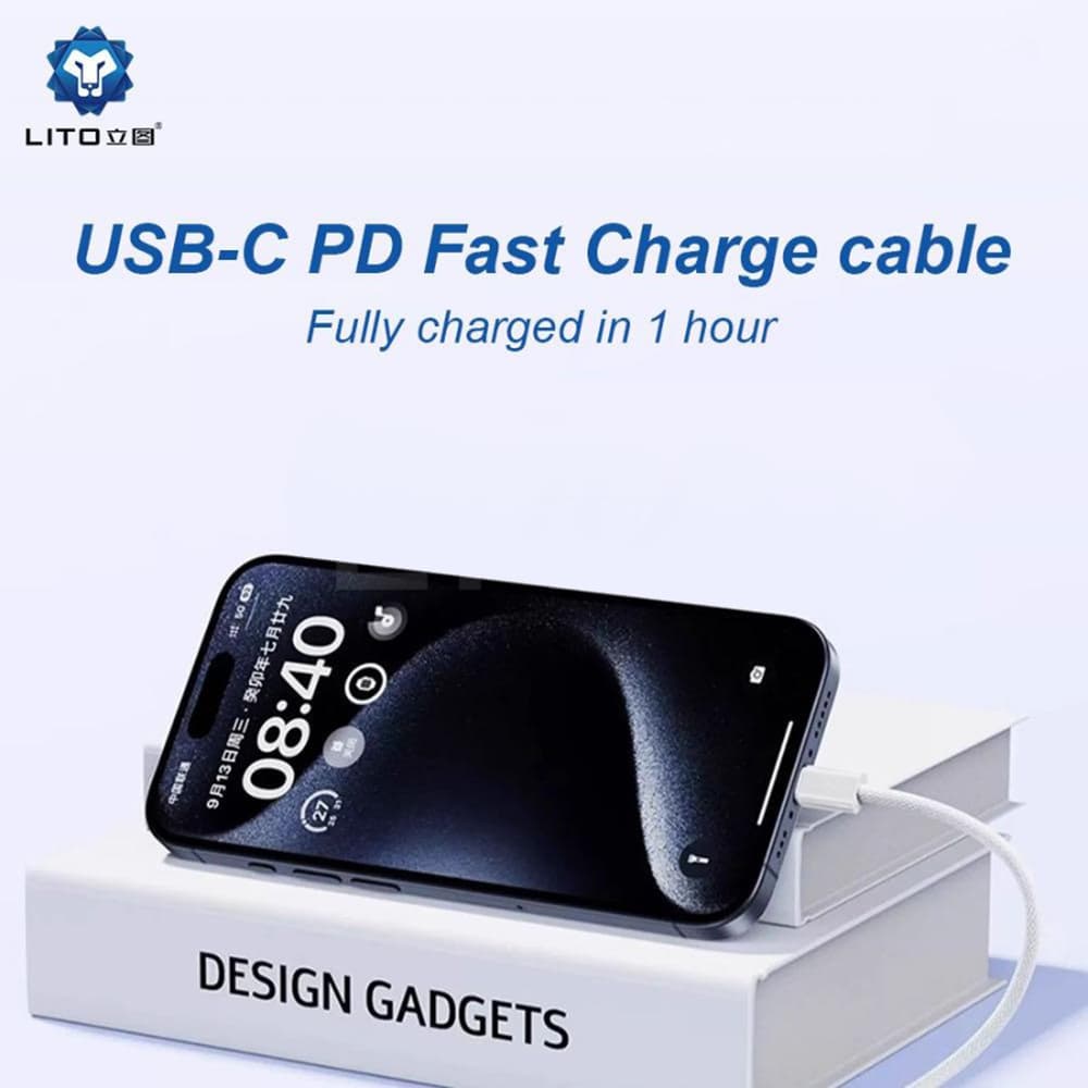 Lito Data Cable LD04CL Type-C na Lightning Rychlé nabíjení 27W 1m Bílá - náhled 4