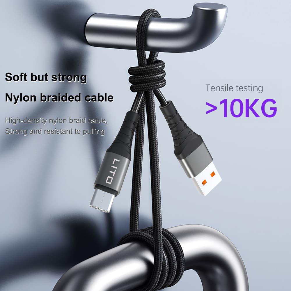 Lito Data Cable LD22CC Type-C na Type-C Rychlé nabíjení 60W 2m Černá - náhled 4