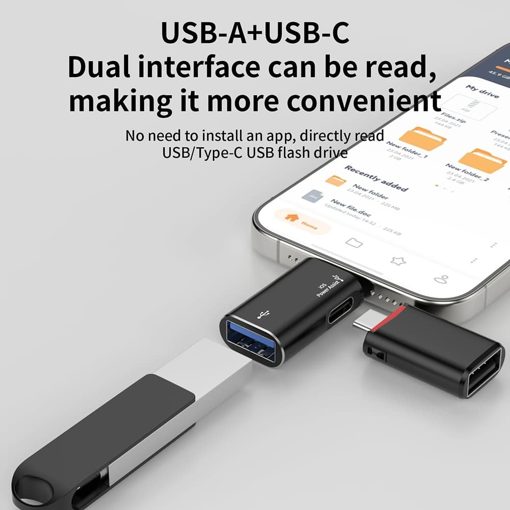 Techsuit Premium OTG adaptér AluVoltX A18 USB na Lightning černý - náhled 4