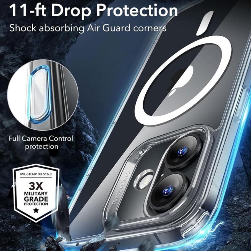 ESR Classic Hybrid HaloLock pro iPhone 16 průhledný - náhled 4