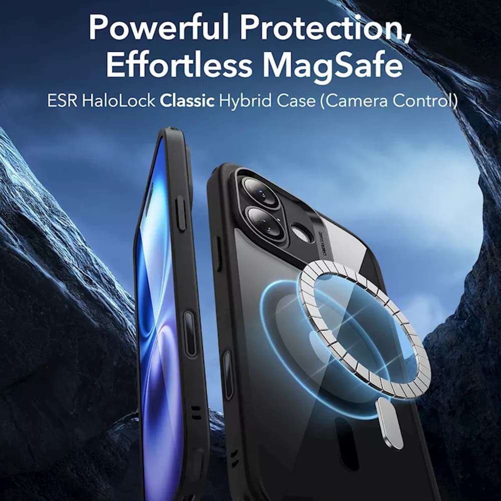 ESR Classic Hybrid HaloLock pro iPhone 16 černá průhledná - náhled 4