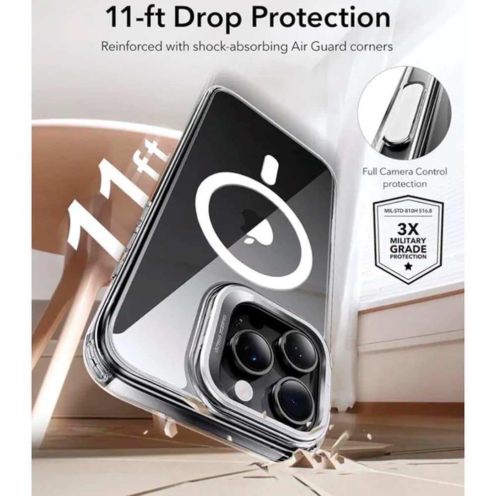 ESR Classic Hybrid HaloLock Kickstand iPhone 16 Pro Max průhledný - náhled 4