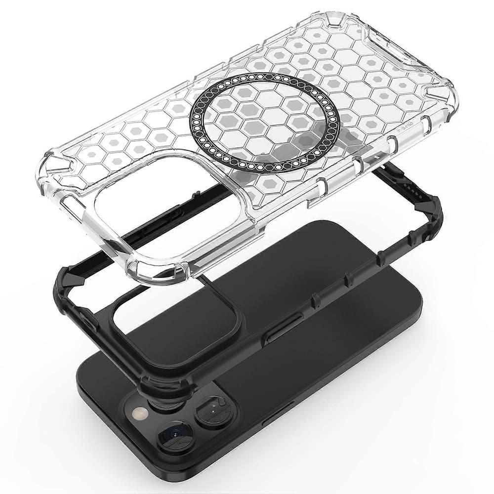 Techsuit HoneyComb Shield MagSafe pro iPhone 15 Pro bílý - náhled 4