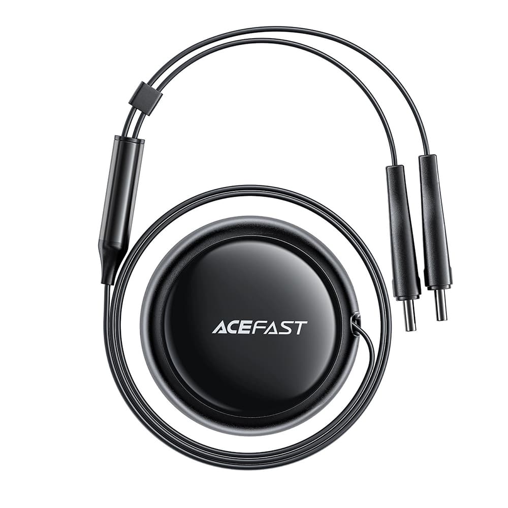 Acefast Car Charger B13 s navíjecím kabelem USB 2x Type-C 53W 70 + 15cm černá - náhled 4
