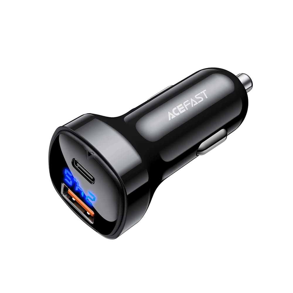 Acefast Car Charger B4 s digitálním displejem rychlonabíjení USB Type-C 66W černá - náhled 4