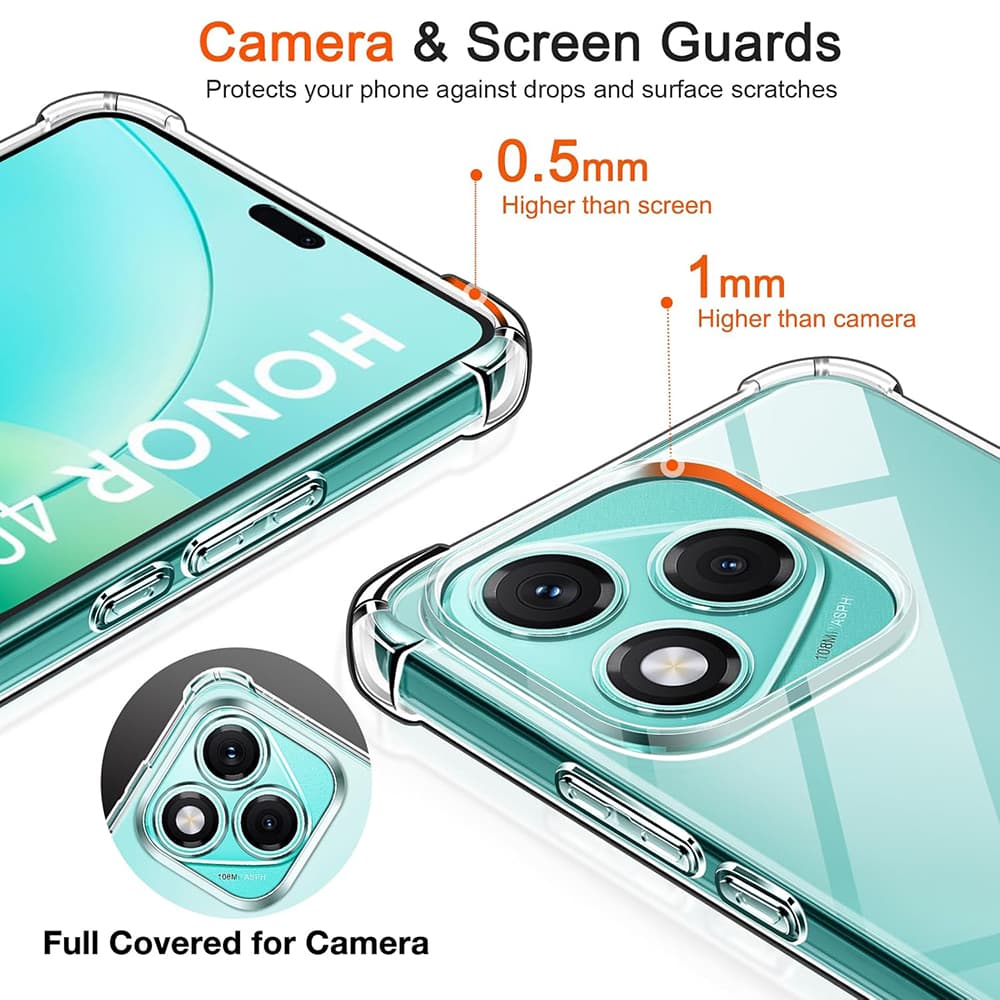 Techsuit Shockproof silikonový obal Honor 400 Lite průhledný - náhled 4