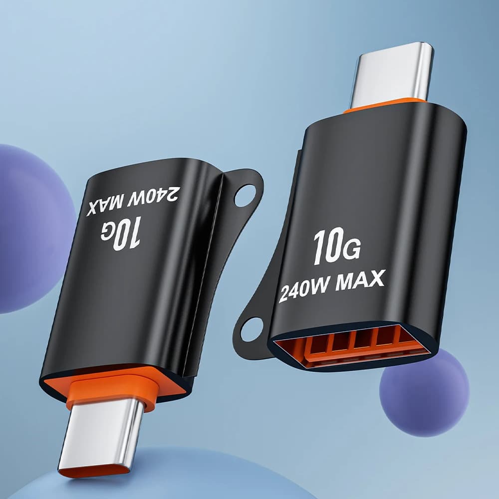 Techsuit Premium OTG Adaptér HyperPort (A1) USB 3.0 na Type-C černá oranžová - náhled 4