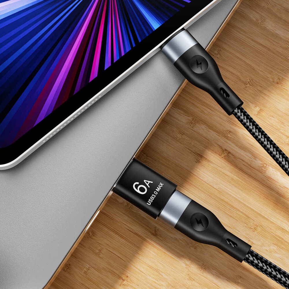 Techsuit Premium OTG Adaptér HyperPort (A5) Type-C na USB 6A 5Gbps černá oranžová - náhled 4