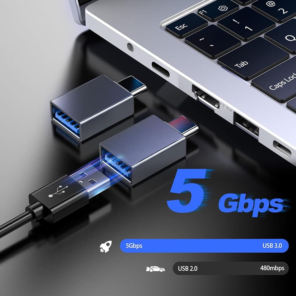 Techsuit Premium OTG Adaptér SlateVolt (A8) USB 3.0 na Type-C 5Gbps 3A šedý - náhled 4