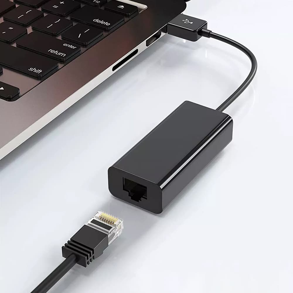 Techsuit Ethernet adaptér NetLink (AC19) USB samec na RJ45 LAN port samice 100Mbps ABS černý - náhled 4