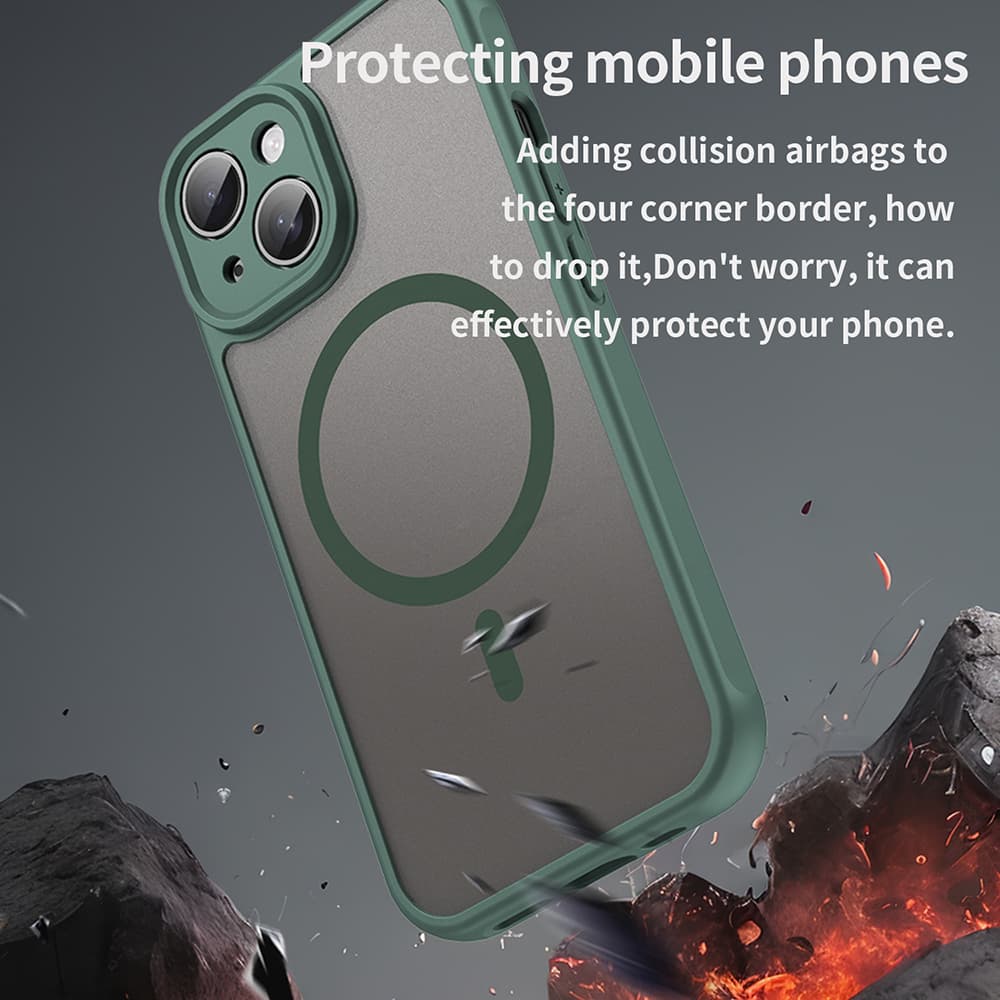Techsuit HaloFrost II MagSafe pro iPhone 15 zelená - náhled 4