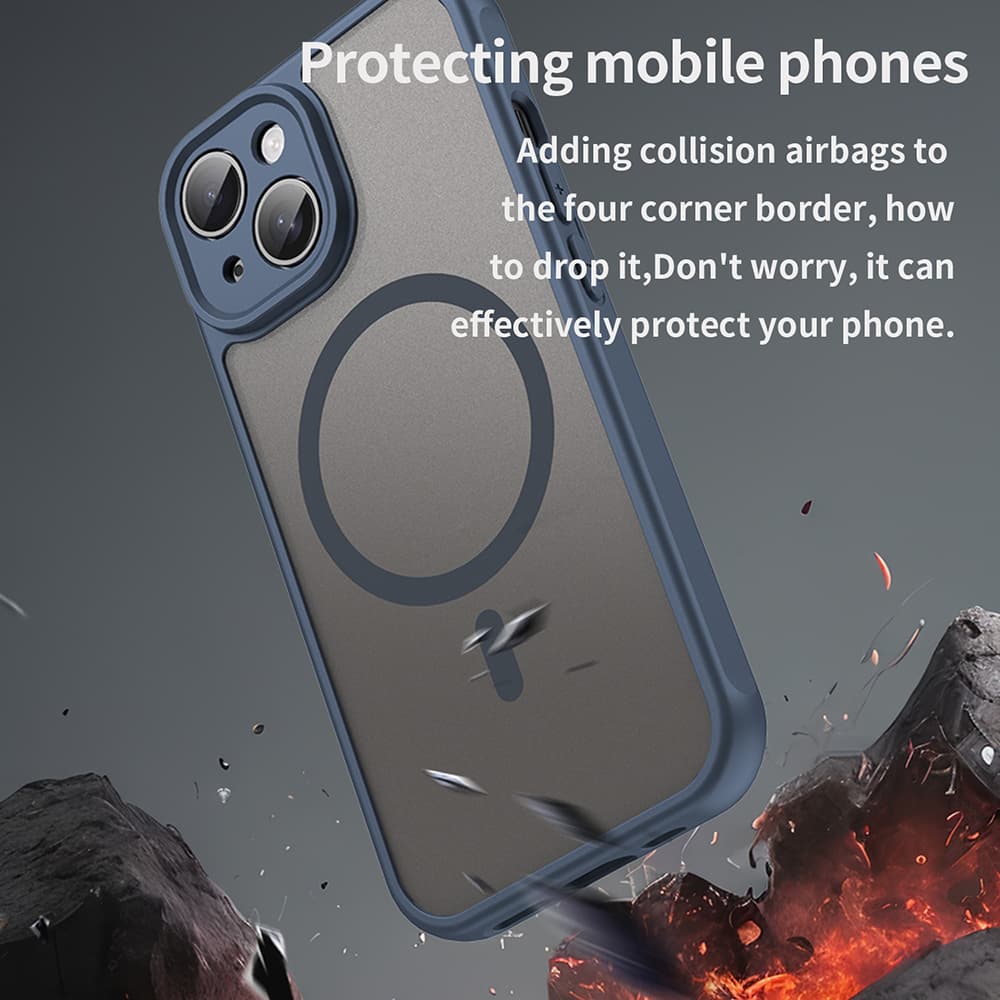 Techsuit HaloFrost II MagSafe pro iPhone 15 Plus námořnická modrá - náhled 4