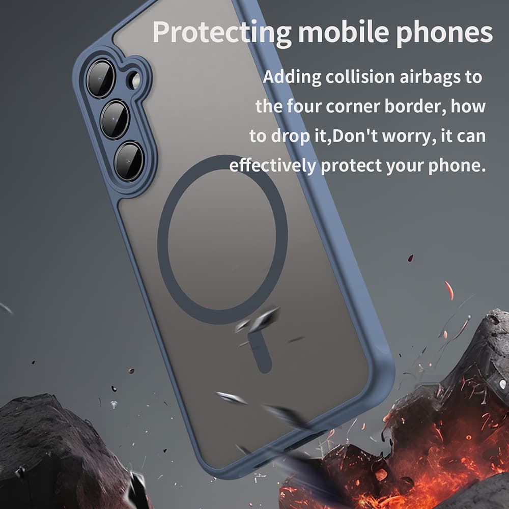 Techsuit HaloFrost II MagSafe pro Samsung Galaxy A35 5G tmavě modrý - náhled 4