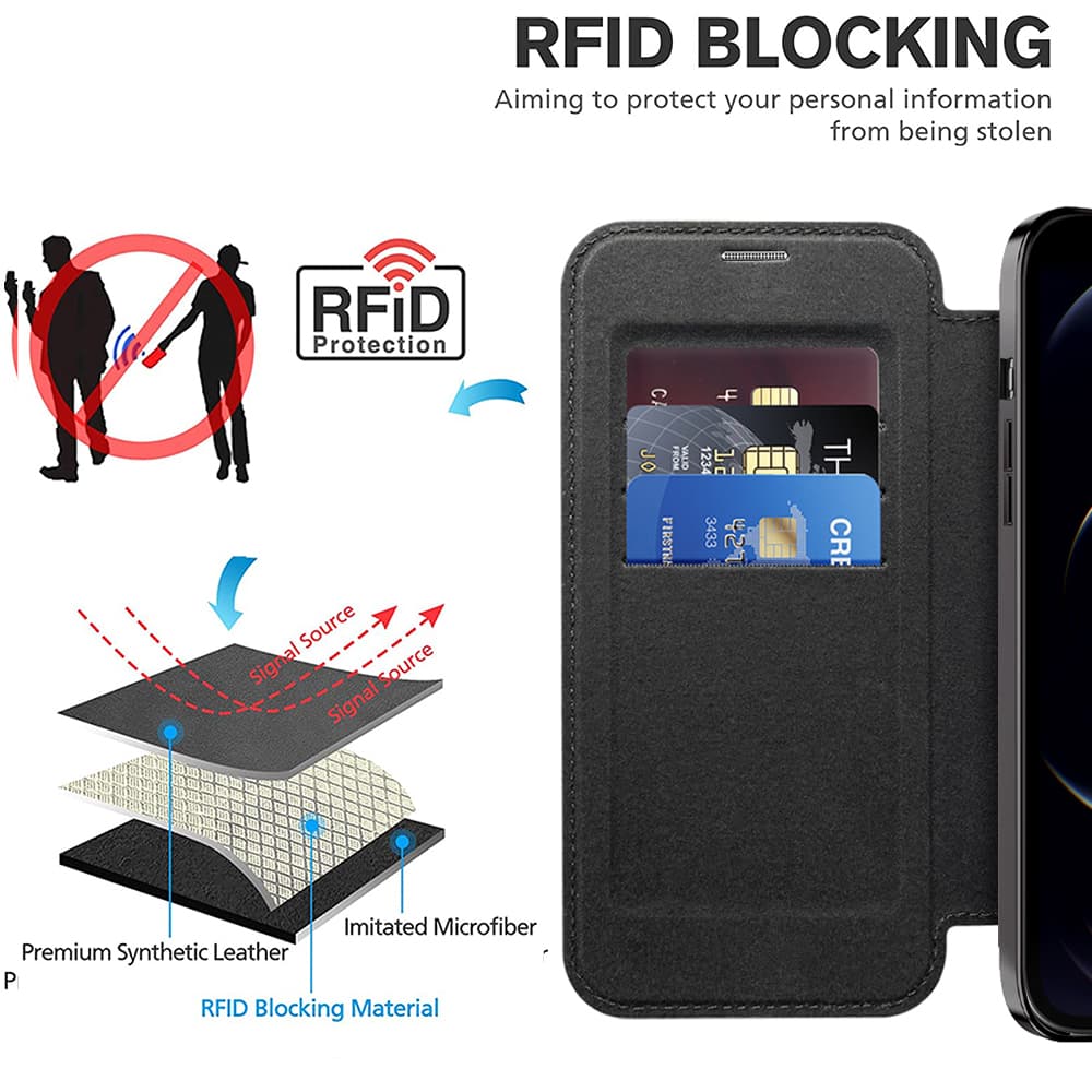 Pouzdro na knihu Techsuit SmartMag iPhone 12 Pro Max černé - náhled 4