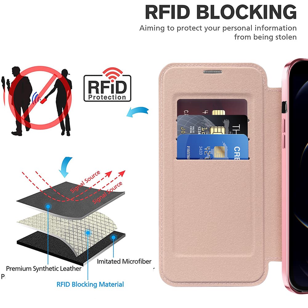 Pouzdro na knihu Techsuit SmartMag pro iPhone 12 Pro růžové - náhled 4