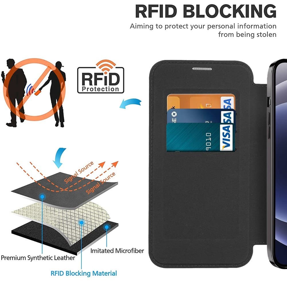 Pouzdro na knihu Techsuit SmartMag iPhone 12 světle modré - náhled 4
