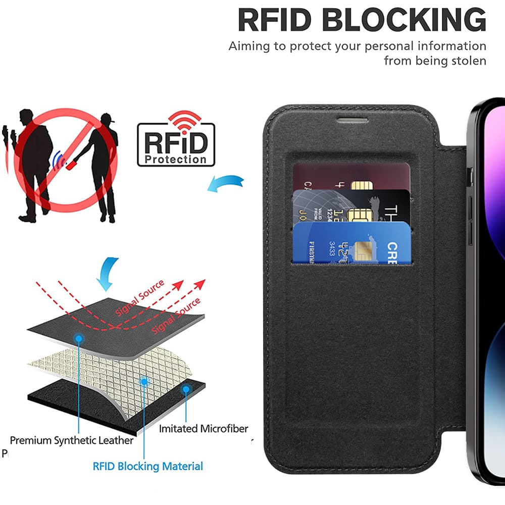 Pouzdro na knihu Techsuit SmartMag iPhone 14 Pro Max černé - náhled 4