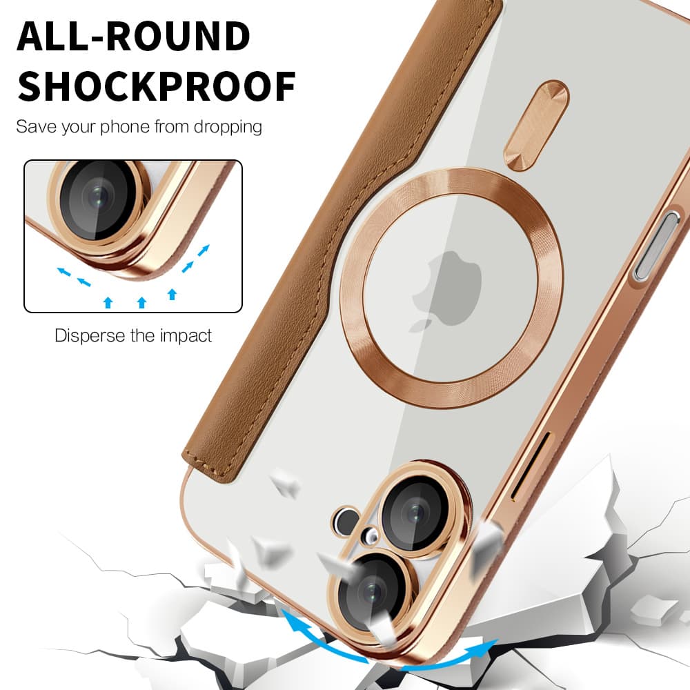 Pouzdro na knihu Techsuit SmartMag pro iPhone 16 hnědé - náhled 4