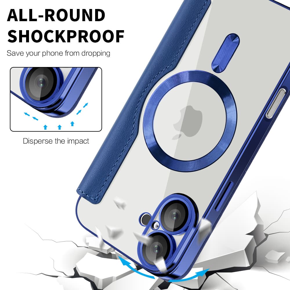 Pouzdro na knihu Techsuit SmartMag pro iPhone 16 Plus modré - náhled 4