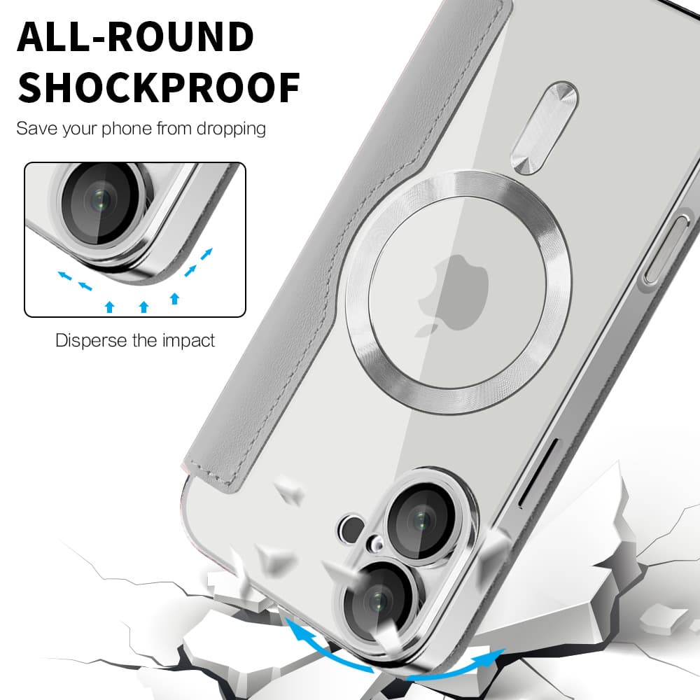 Pouzdro na knihu Techsuit SmartMag pro iPhone 16 Plus šedé - náhled 4