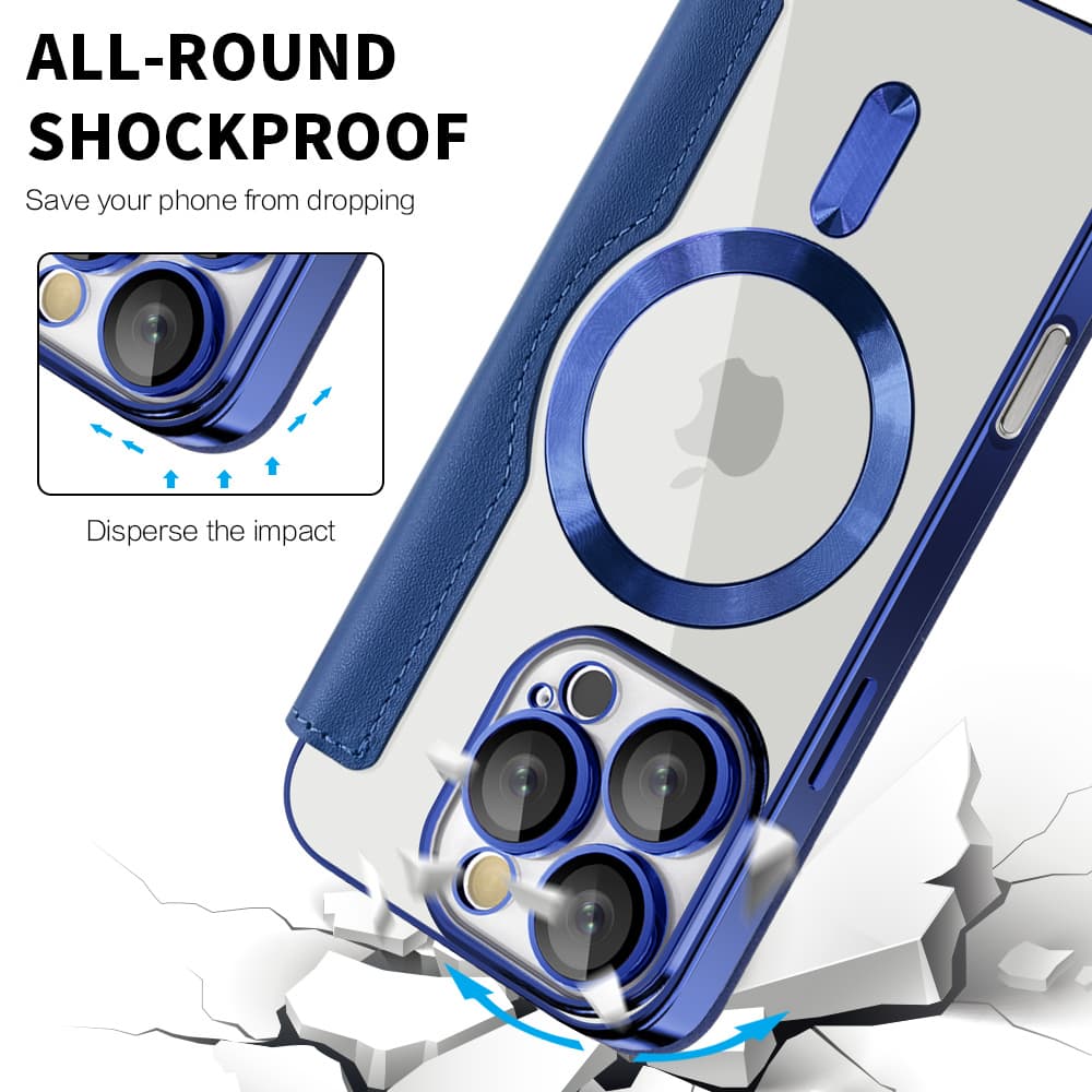 Pouzdro na knihu Techsuit SmartMag pro iPhone 16 Pro modré - náhled 4
